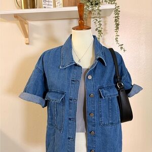 Denim Short-Sleeve Jacket